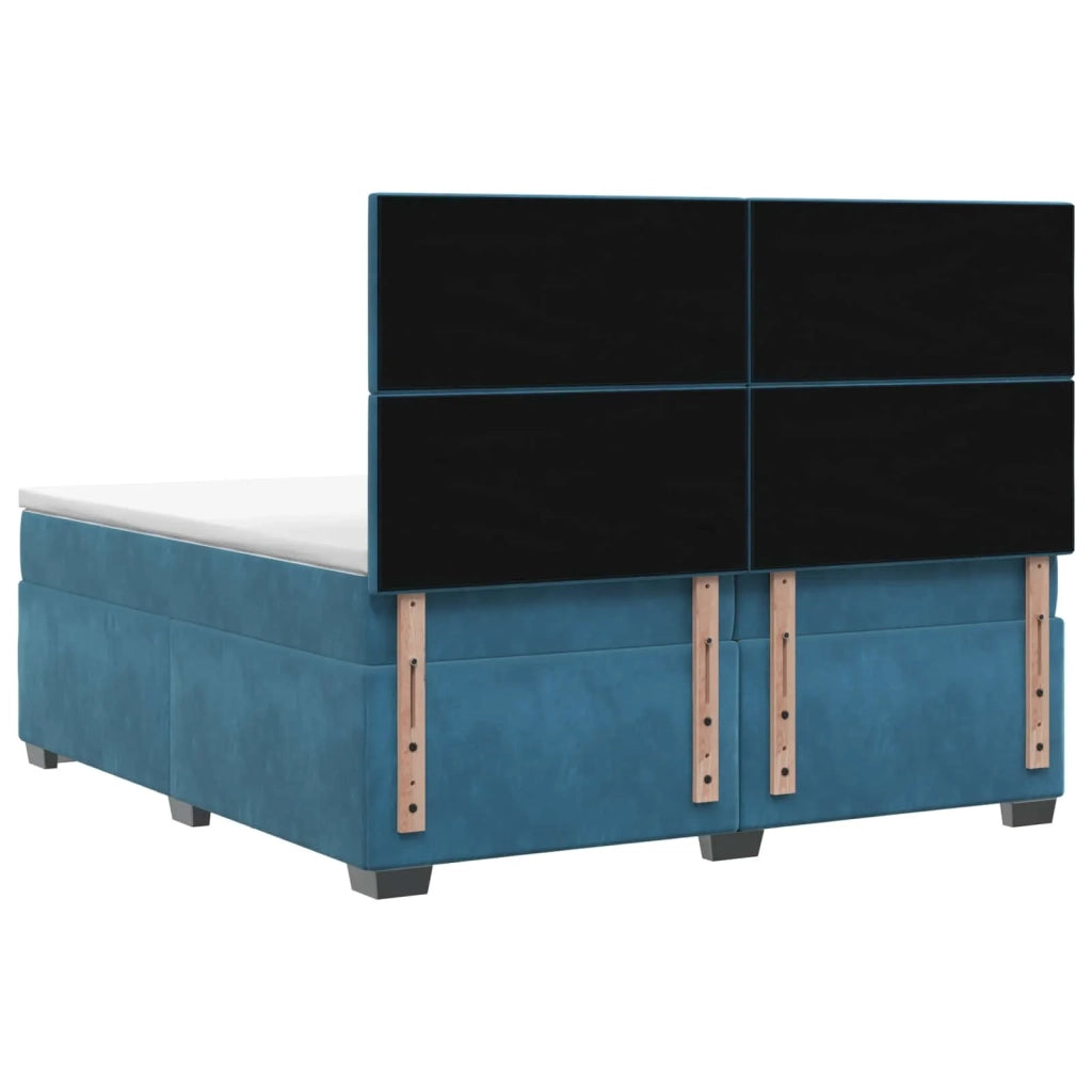 Letto box spring con materasso Blu 200 x 200 cm Velluto 3455184