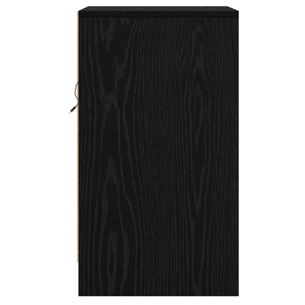 Armadio da Notte Rovere Nero 38 x 34 x 61 cm Legno multistrato 868932