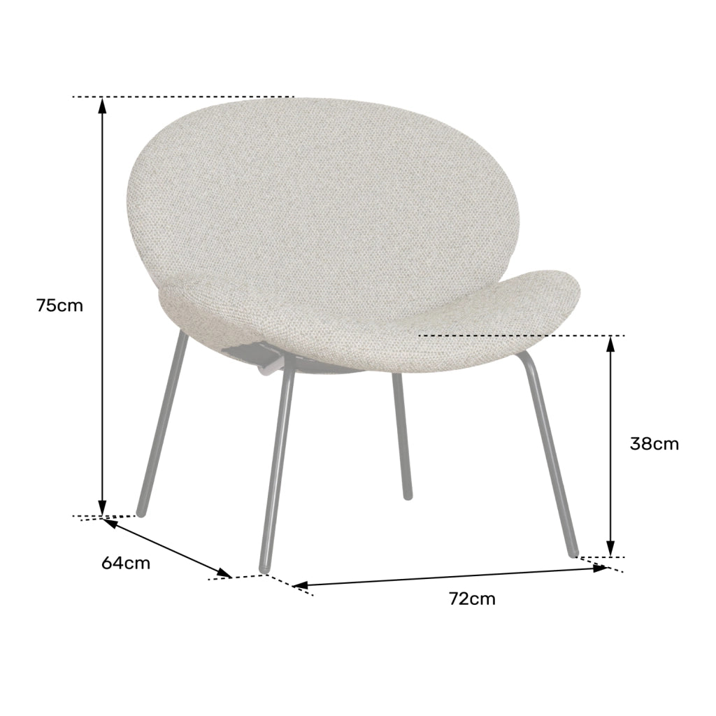 Poltrona SACHA in tessuto screziato beige