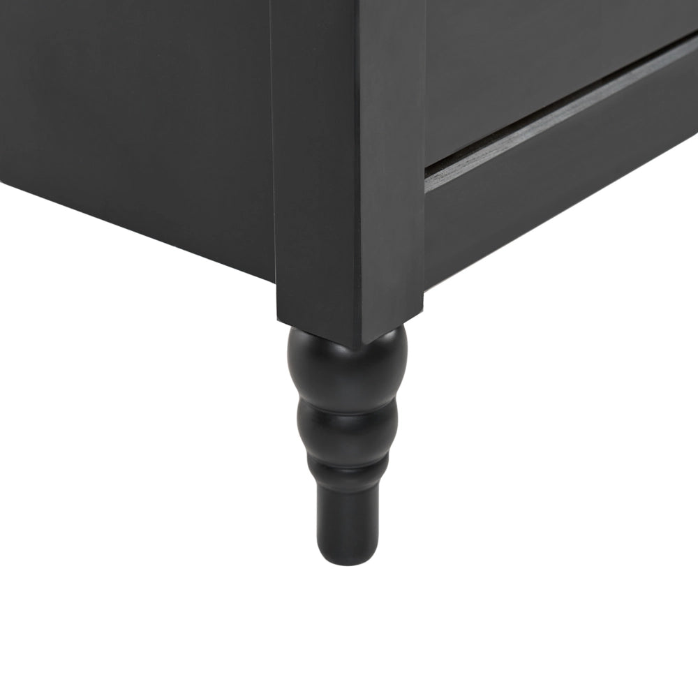 Comodino Armadietto nero 2 cassetti Retro