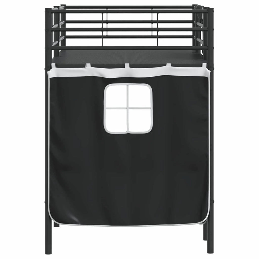 Struttura del Letto Loft per Bambini con Tendine-Giroletto per bambini Nero 779361