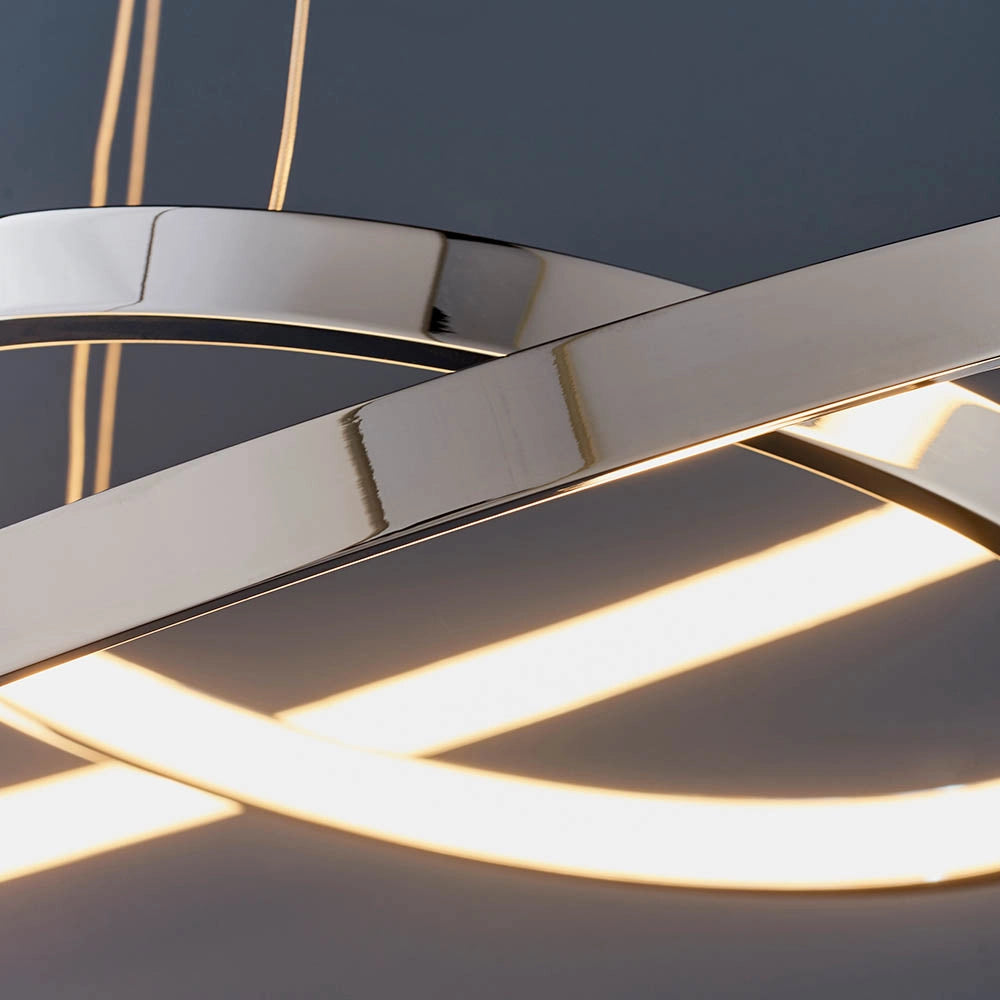 Lampada a sospensione LED anelli cromo 28W Endon KLINE