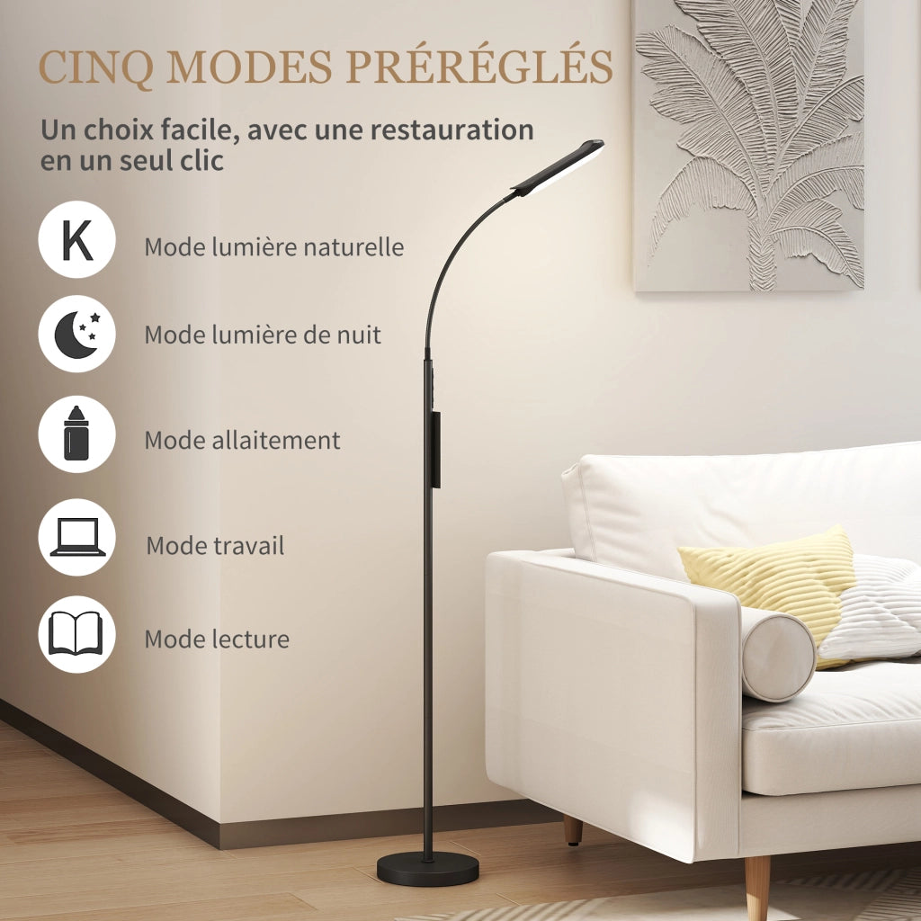 Lampada da terra per soggiorno con telecomando ¨C Zephmum ¨C Nero