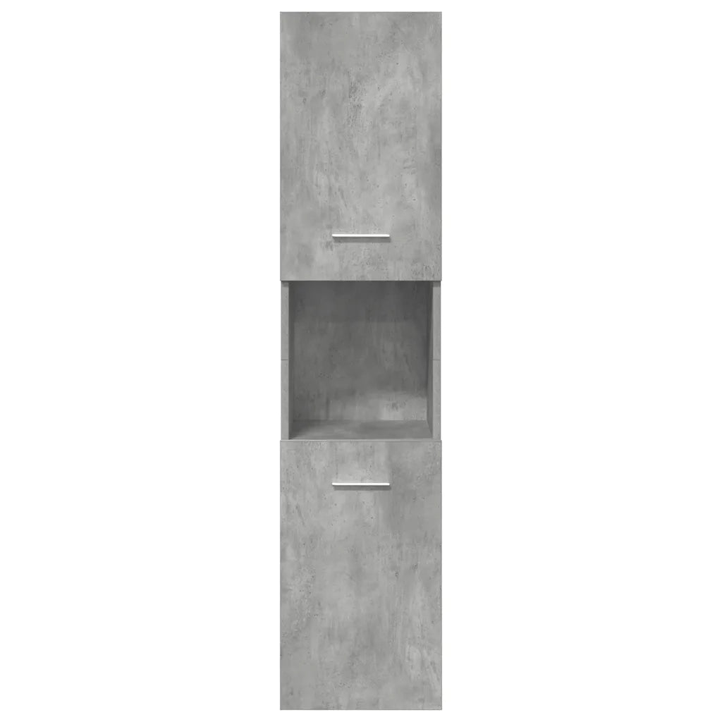 Set Mobili da Bagno 5 pz Grigio Cemento in Legno Multistrato 3324904