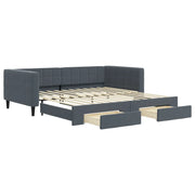 Divano letto | Sof¨¤ letto | Letto singolo Estraibile Cassetti Grigio Scuro 100x200cm Velluto