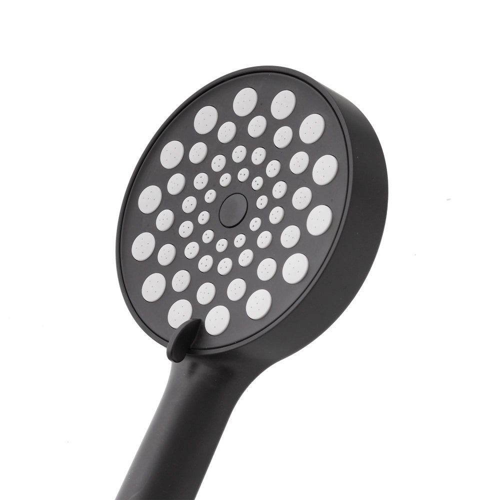 Doccetta tonda 26 cm con tre tipi di getto nero opaco in ABS Hidra
