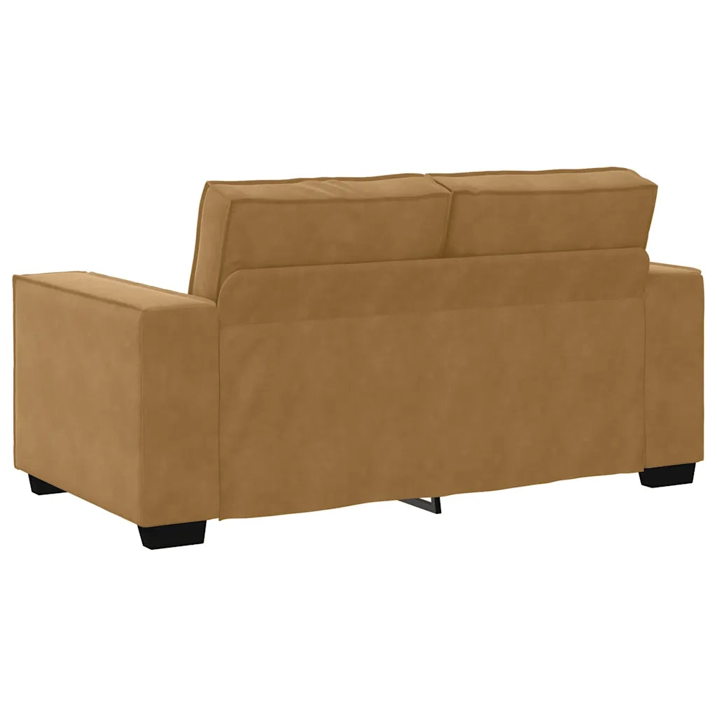 Set di Divani 2 pz con Cuscini Marrone in Velluto 3324707