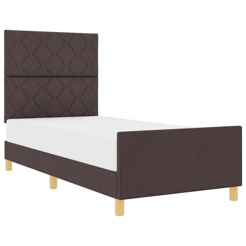 Struttura del letto Marrone scuro 100 x 200 cm Tessuto 3344784
