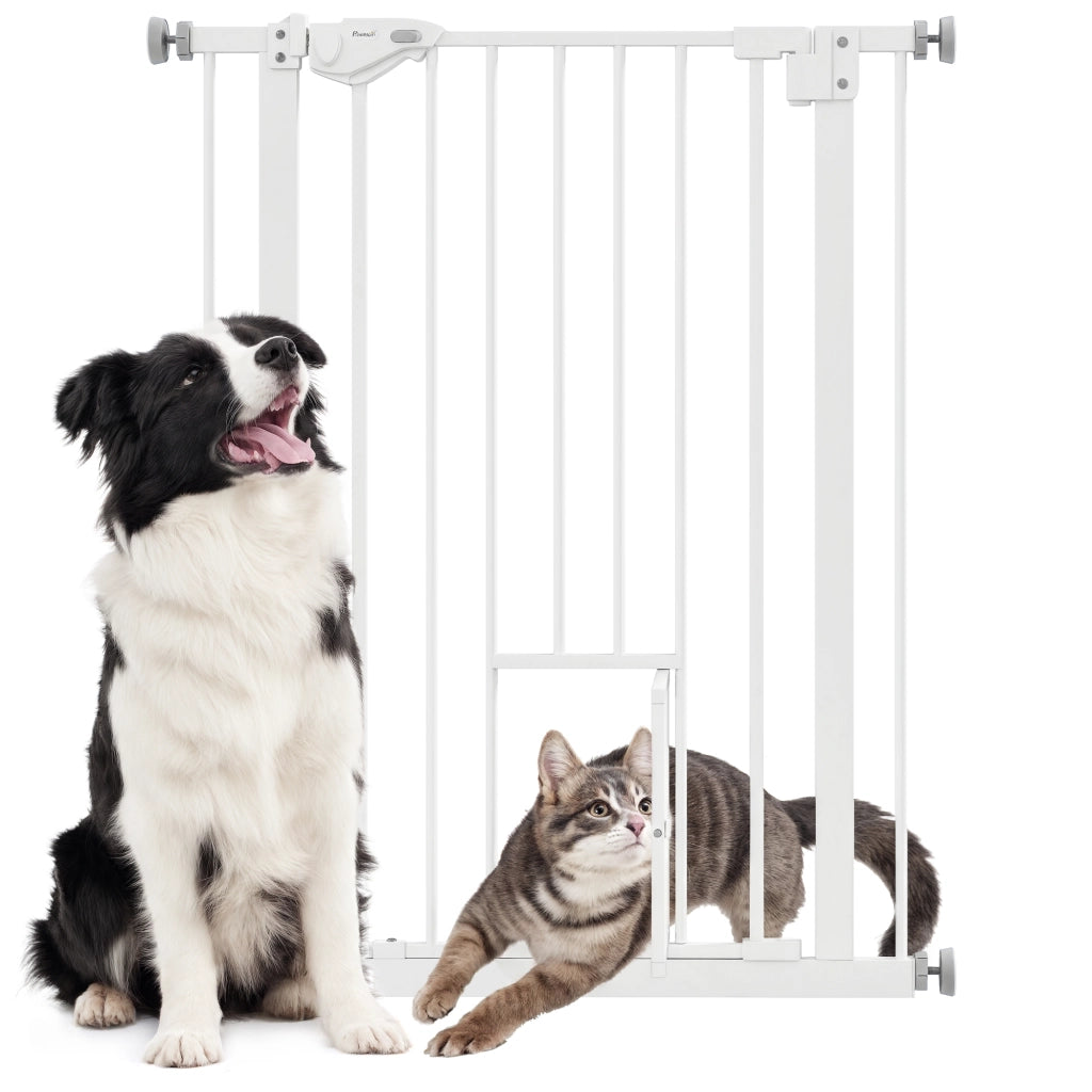 Cancelletto per Cani con Porta ¨C Minimal ¨C Bianco 74x91 cm