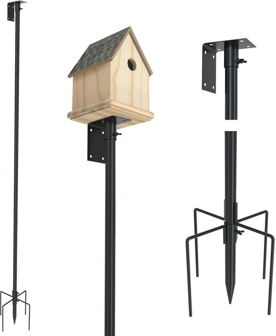 Supporto per uccelli alimentatore 203 cm regolabile - Kit di sostegno - Standard universale - 5 denti - Per esterno - Accessorio per giardino - Palo alimentatore