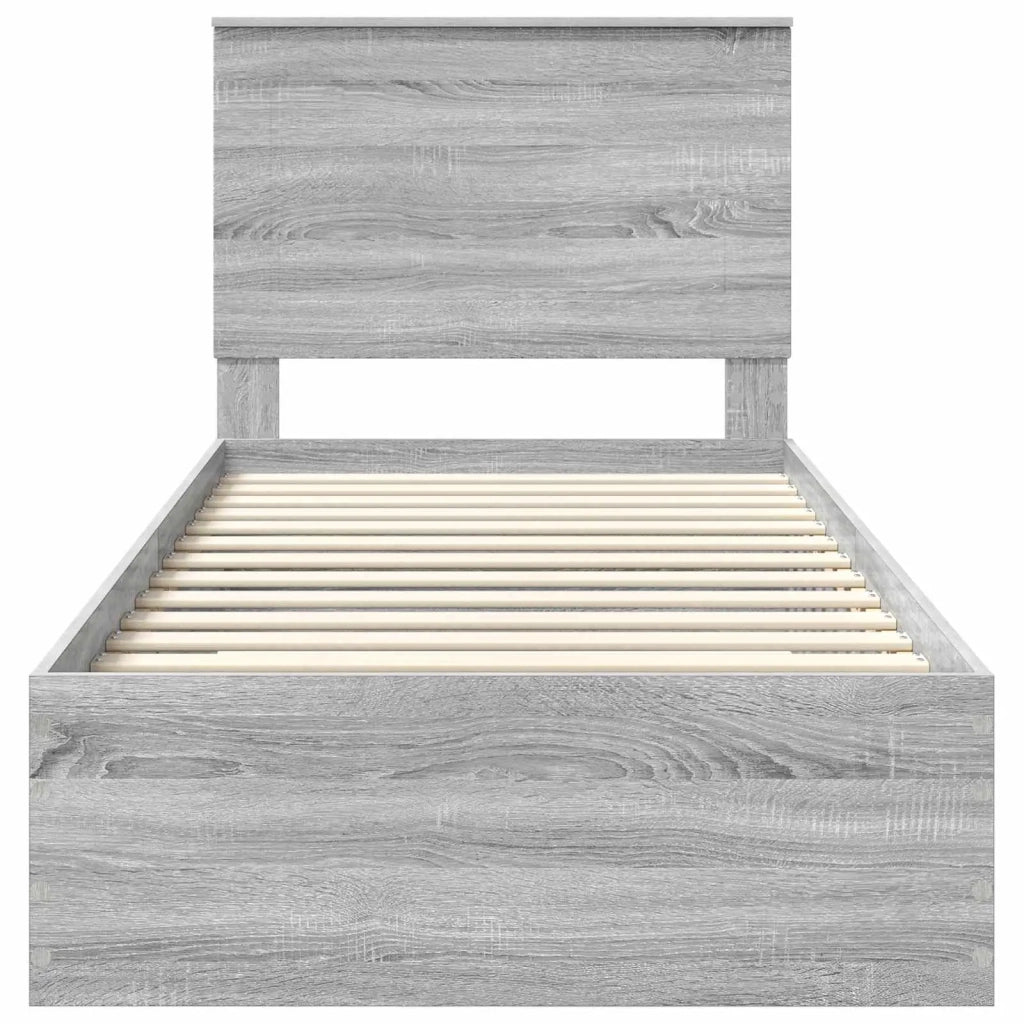 Letto singolo | Letto per adulti | Struttura del letto Grigio Sonoma 90 x 190 cm Legno multistrato