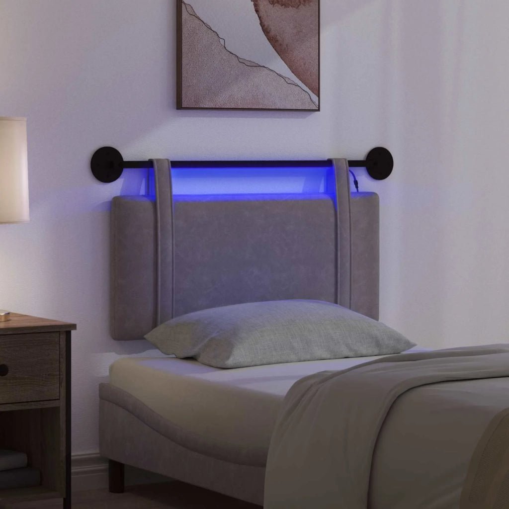 Testiera sospesa Con luce LED Grigio PU Antico 3423831