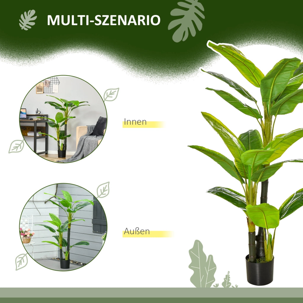 Pianta artificiale banano 150 cm ¨C Xylo ¨C con vaso in plastica per interni