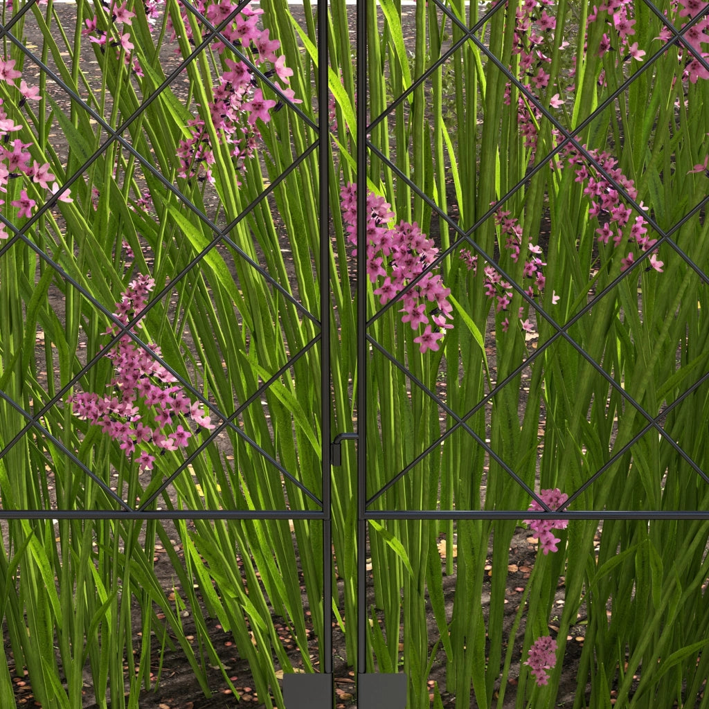 Recinzione Giardino Decorativa ¨C Minimal ¨C 7 Pezzi Metallo Nero 344x110 cm