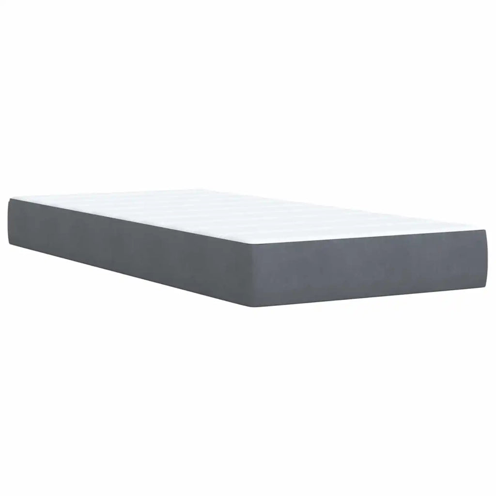 Letto con Box Spring, Materasso e LED Grigio Scuro 90 x 190 cm 3453248