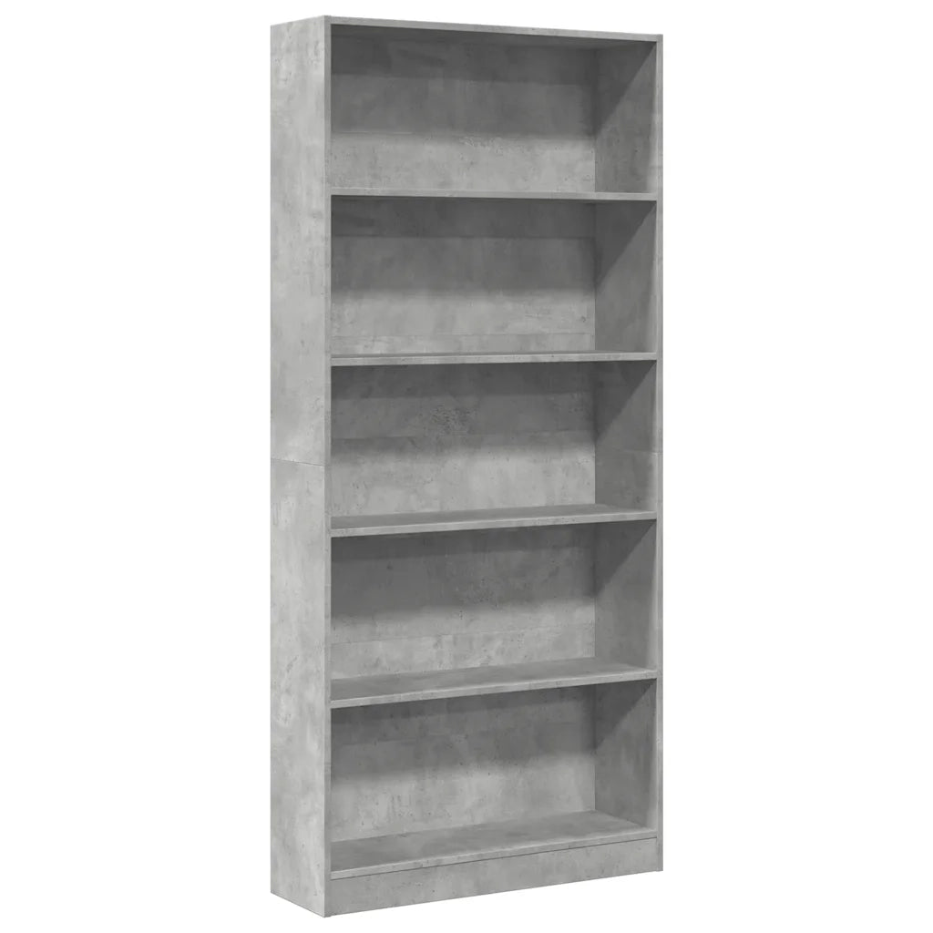Libreria Grigio Cemento 80x24x176 cm in Legno Multistrato 857856