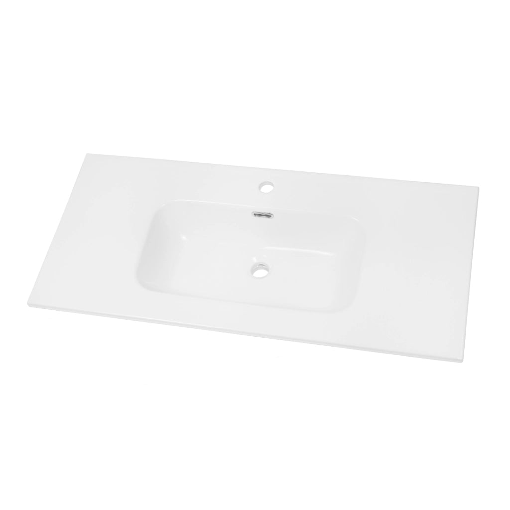 Lavabo ad incasso in ceramica bianco lucido per mobili bagno *** misure 101x46 cm, confezione 1