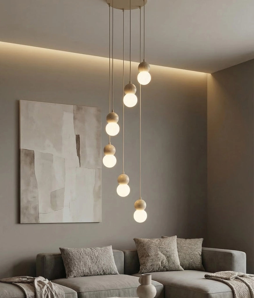 Lampada a sospensione LOOP LED beige bianco Emibig