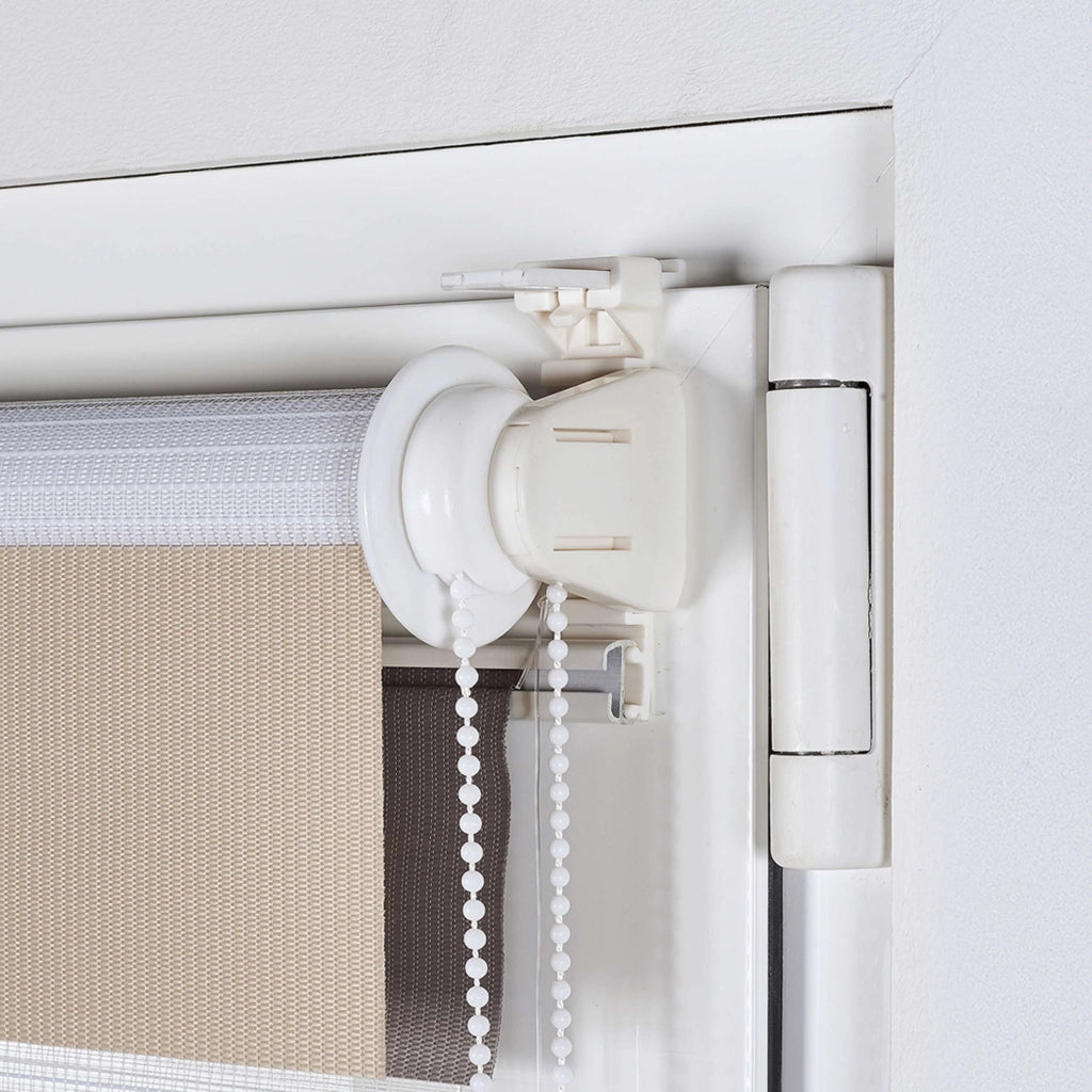 Tenda a Rullo giorno / notte installazione senza foratura EasyFix Bianco-grigio-beige 60x180 cm