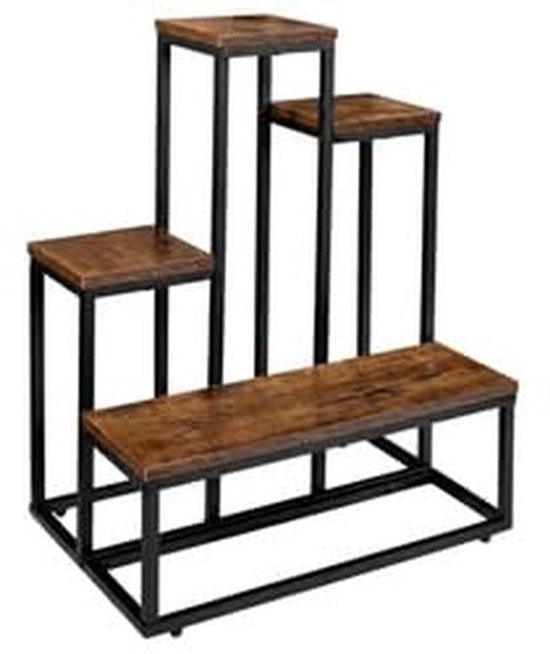 Piantiera in stile con design moderno - Supporto per piante con struttura metallica - Pannelli MDF - 51 x 34 x 67 cm - Sostenibile e solido