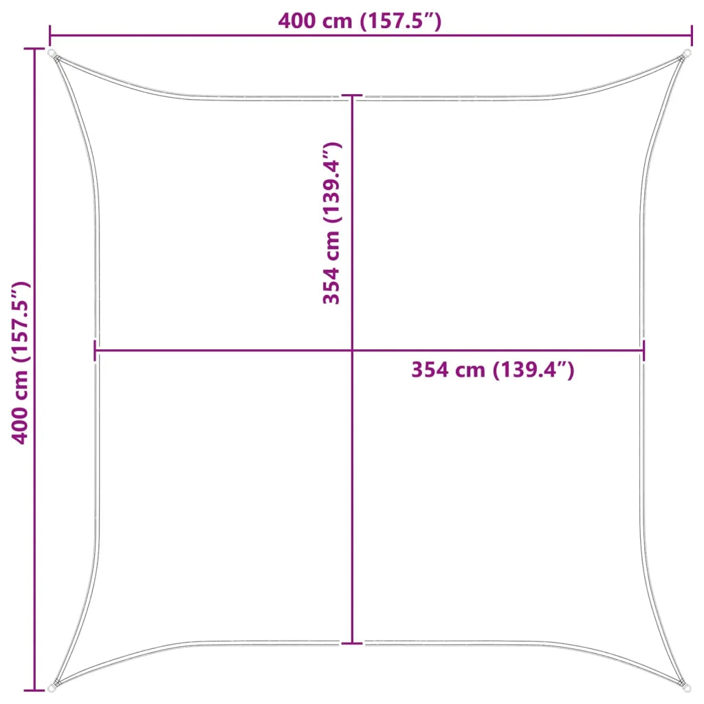 Vela Parasole | Telo Ombra | Vela da ombra solare Blu e Bianco 4 x 4 m