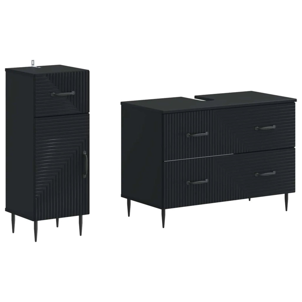 Set di Armadi da Bagno da 2 Pezzi HAARLEM Nero 3417694