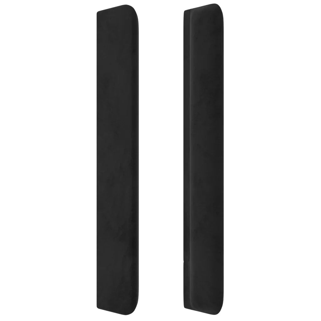 Testiera ad Orecchio Nera 83x16x118/128 cm in Velluto 3119752