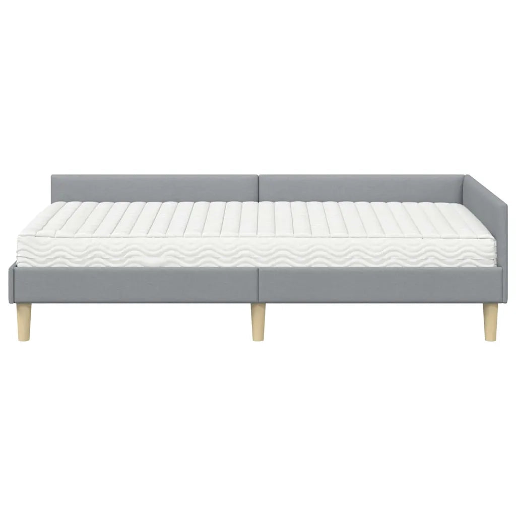 Struttura Letto Angolare con Materasso 2 pcs Grigio chiaro 3393669