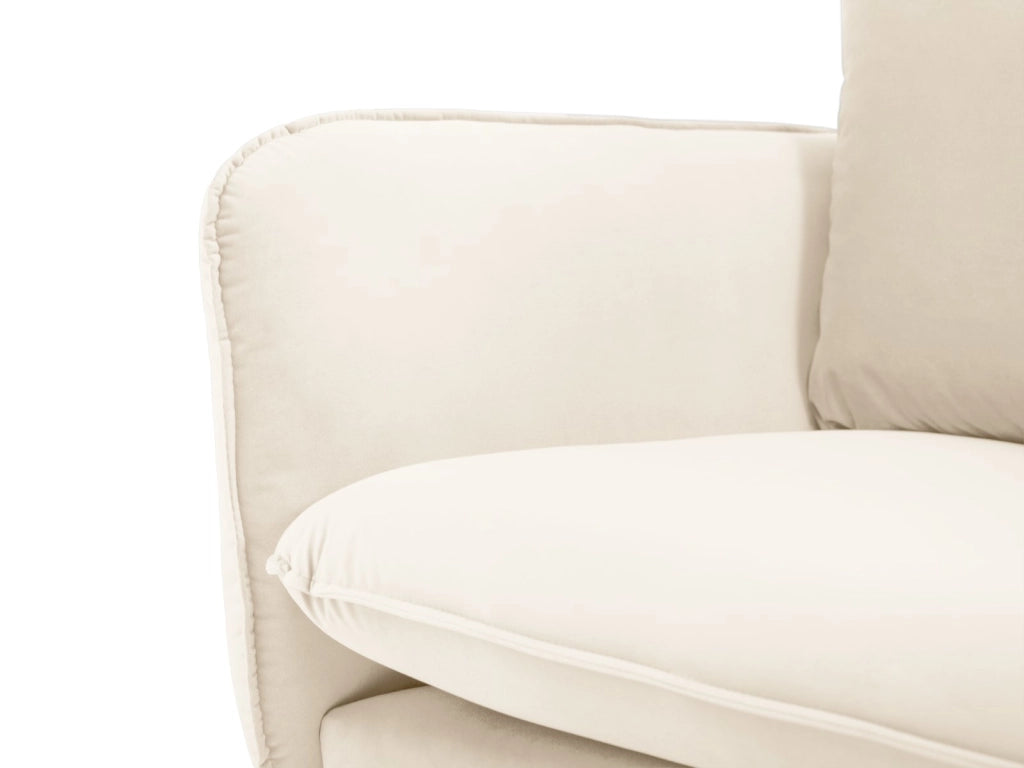 Cosmopolitan Design - Divano "Vienna" 2 posti in velluto beige chiaro 