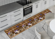 Tappeto Passatoia Cucina Antiscivolo Stampa Digitale Dis. Lavanda Cuor Carretto - 50x600 - Lavanda