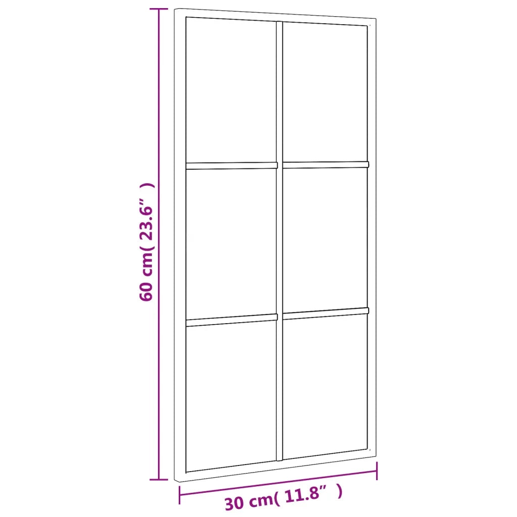 Specchio da Parete | Specchio decorativo Nero 30x60 cm Rettangolare in Ferro
