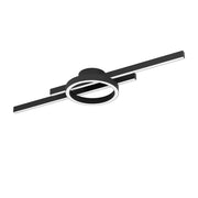 Plafoniera Minimal Amandolo Alluminio Nero Luce Led Integrato 23,5W