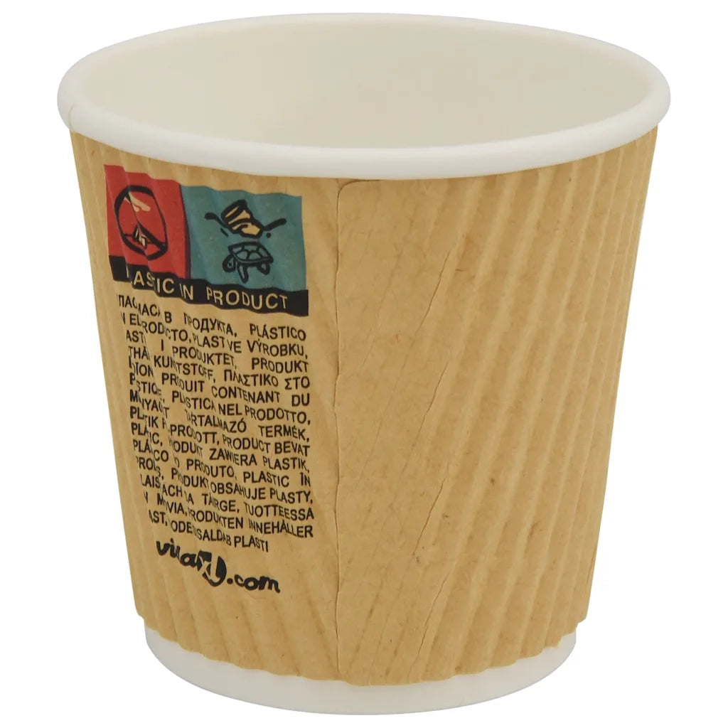 Bicchieri da Caffè in Carta 1000 pz 4oz 100ml Marrone 4102798
