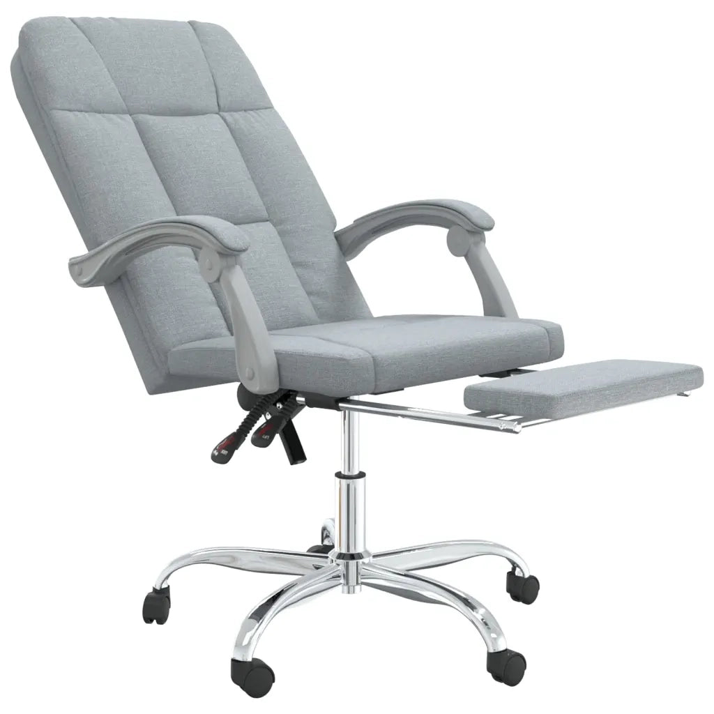 Poltrona da Ufficio Reclinabile Grigio Chiaro in Tessuto 349637