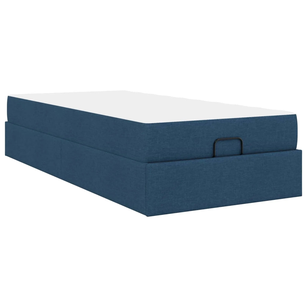Struttura letto con materasso 2 pcs-Giroletto Blu Tessuto 437021