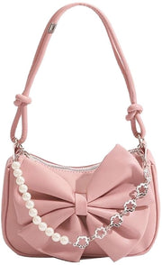 Borse da spalla per donne e ragazze, borse clutch in pelle sintetica rosa, mini-borse Y2K con chiusura a zip, borse da spalla per donne piccole con borsa da braccio, 22 x 15 cm