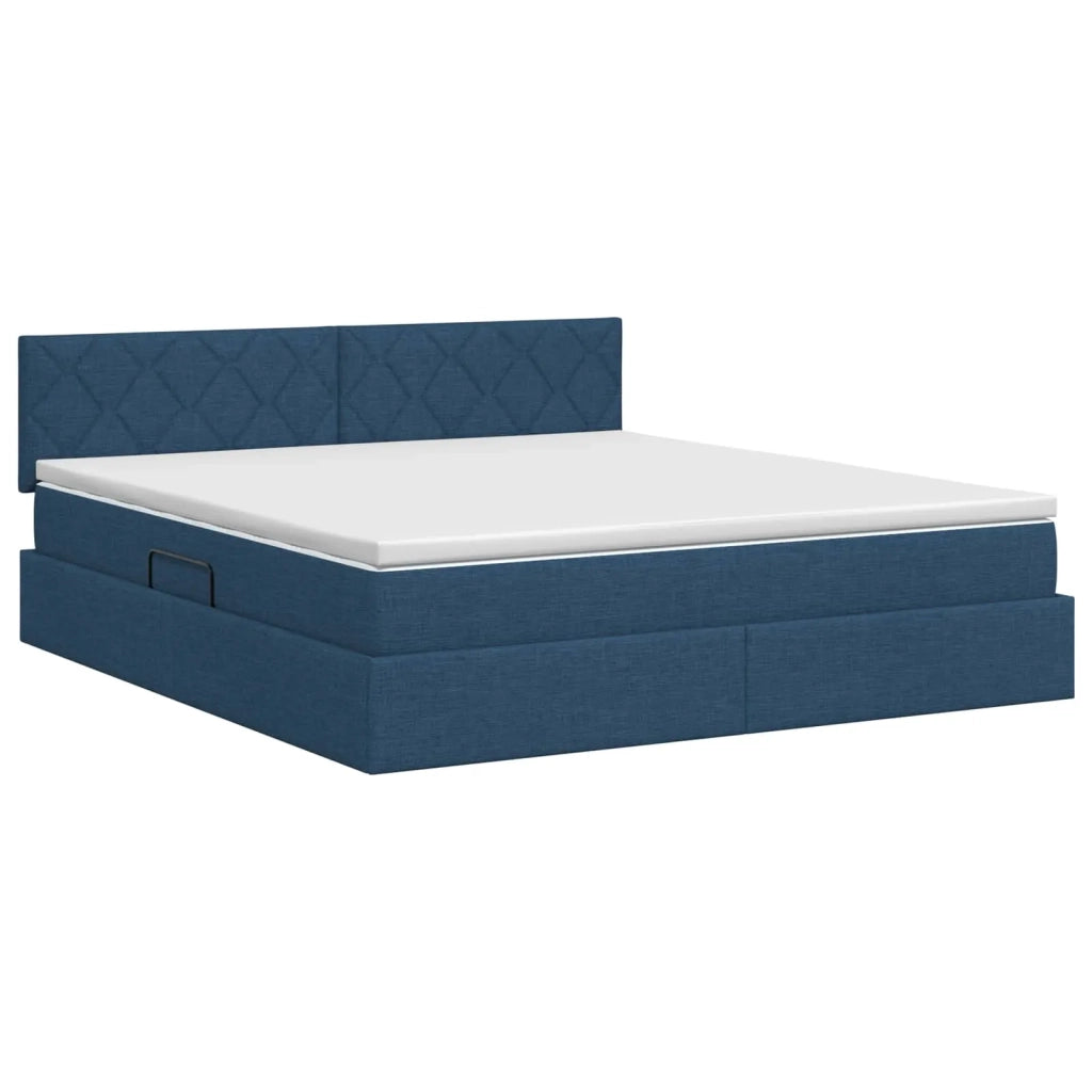 Letto con contenitore e materasso Blu 140 x 200 cm Velluto 3458693