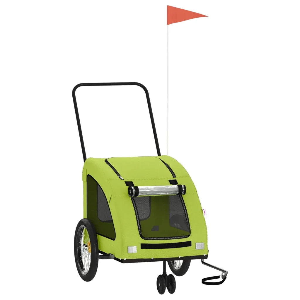 Rimorchio da Bici per Animali Verde Oxford e Ferro 93990