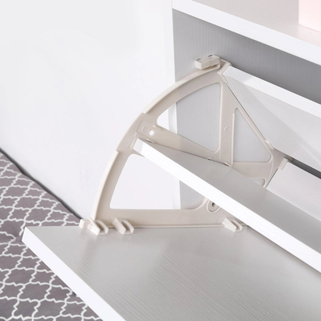 Scarpiera 3 Scomparti in Legno Bianco 60x24x132 cm