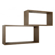 Set di 2 Mensole da Muro, Pensile Bagno, Mensola da Parete, Scaffale da Parete, Rovere Tabacco, 70x35 p20 cm e 60x30 p20 cm - Bis Rettangolo Bislungo