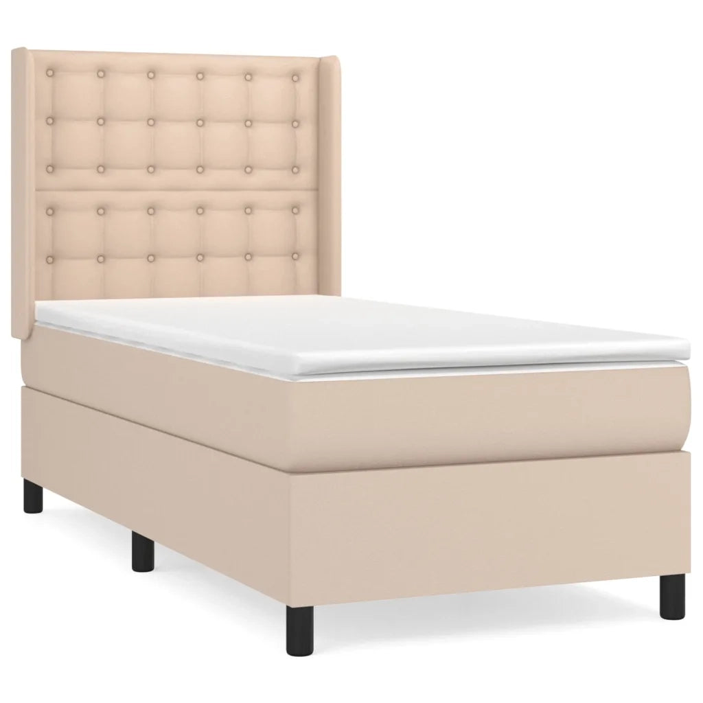 Giroletto a Molle con Materasso Cappuccino 90x200 cm Similpelle