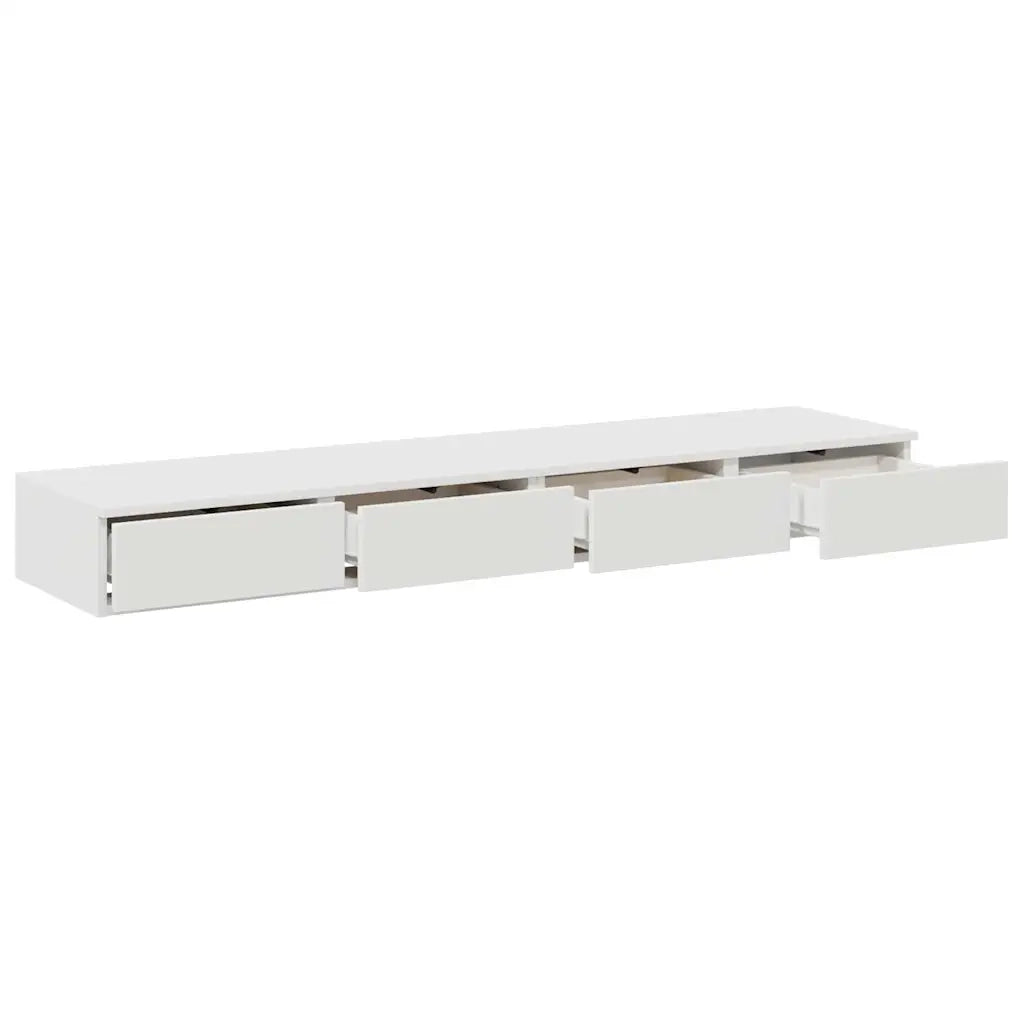 Cassetti per letto | Comodino | Armadio da Notte | Mobiletto da notte con cassetto Bianco 140 x 36,5 x 16,5 cm