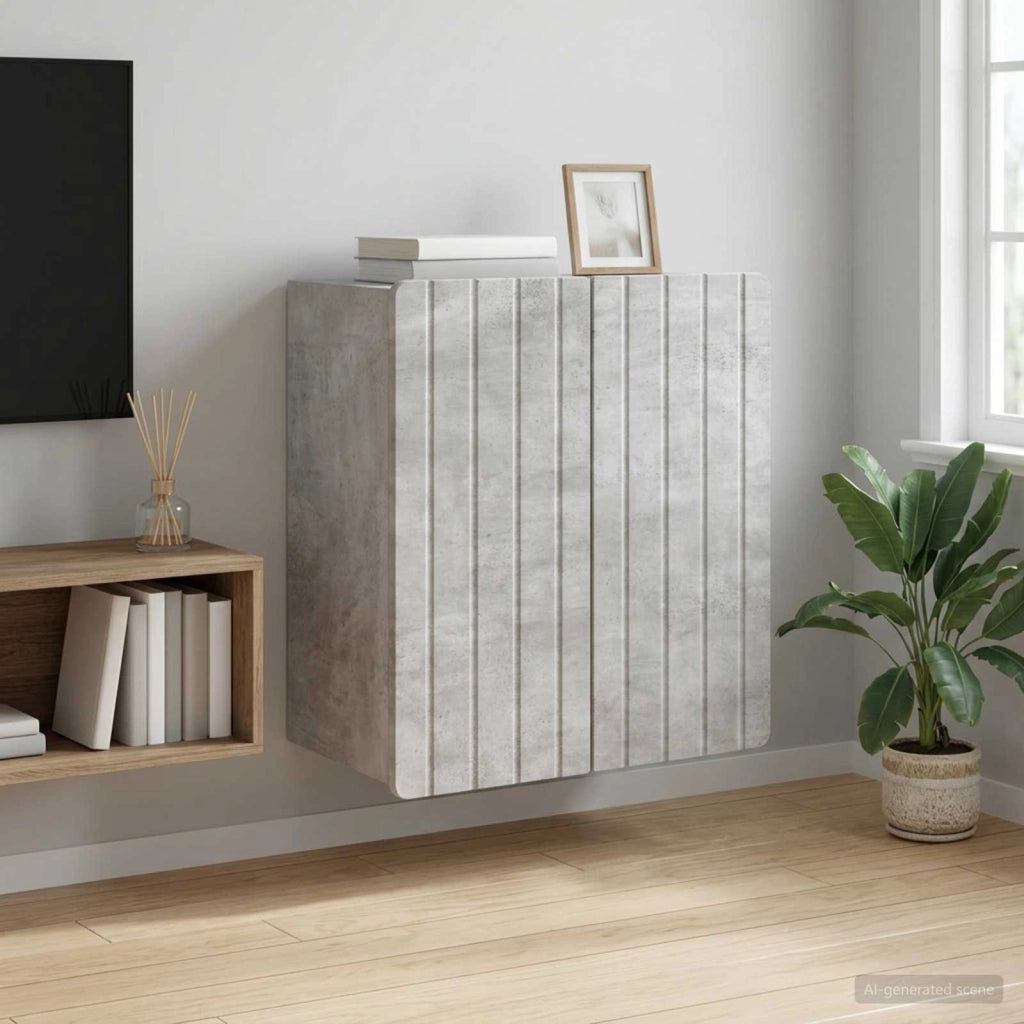 Mobiletto a muro Grigio Cemento 59 x 31 x 64 cm 898238