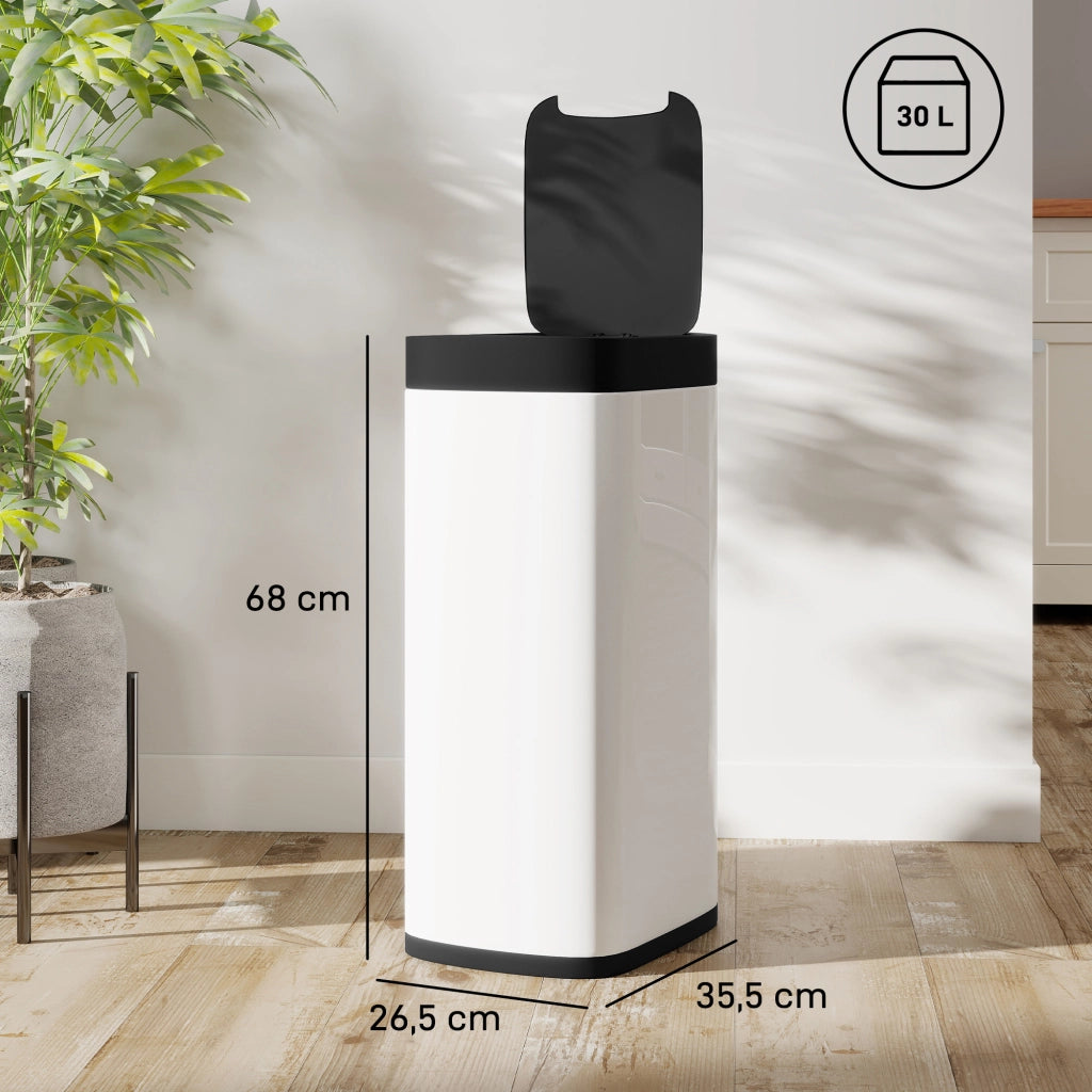 Bidone Cucina Automatico 50L ¨C zephmum ¨C Crema 26.5x35.5x68cm
