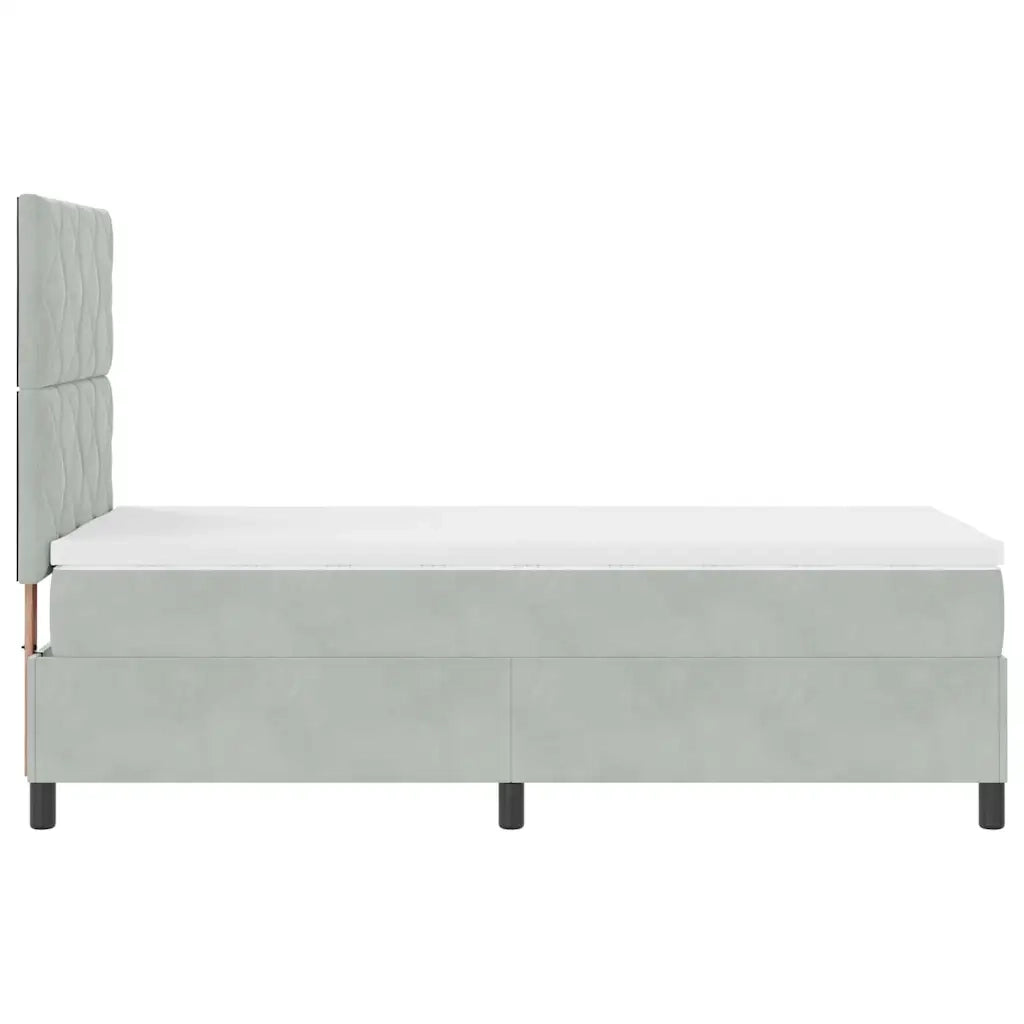 Letto a Sorgente LED Grigio chiaro 90 x 200 cm Velluto 3343352
