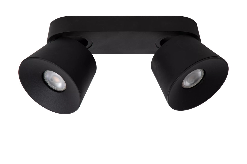 Spot soffitto nero doppio orientabile 2xGU10 Lucide