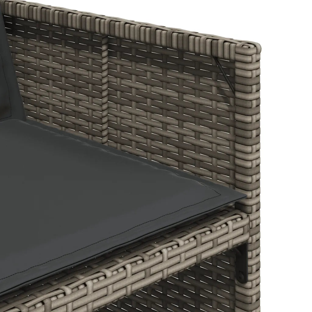 Set da Pranzo da Giardino 13pz con Cuscini Grigio in Polyrattan 3277717
