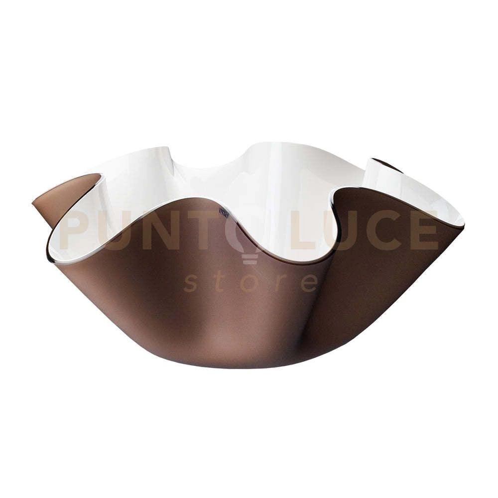 PORTAVINO GRANDE CONTENITORE SOFT IN CRISTALLO ACRILICO BIANCO E MARRONE