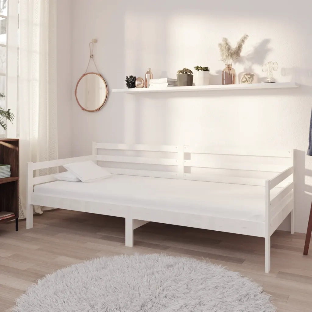 Dormeuse Bianca in Legno Massello di Pino 90x200 cm 806936