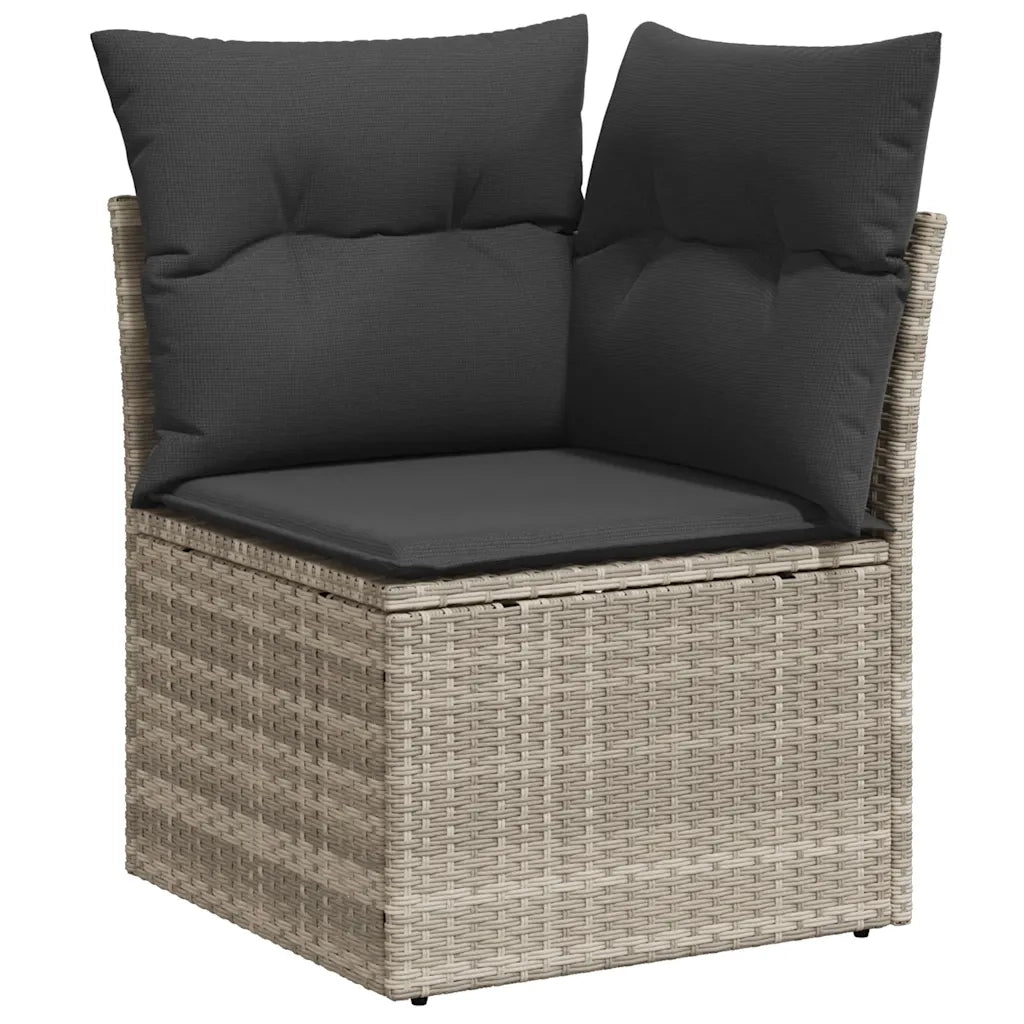 Set Divano da Giardino 8pz con Cuscini Grigio Chiaro Polyrattan 3222341